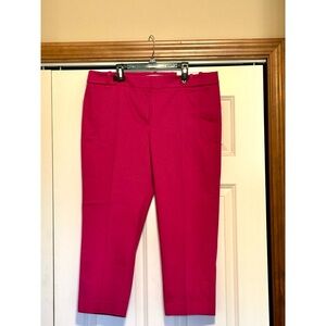 LOFT Bright Pink Cropped Tailored Pants